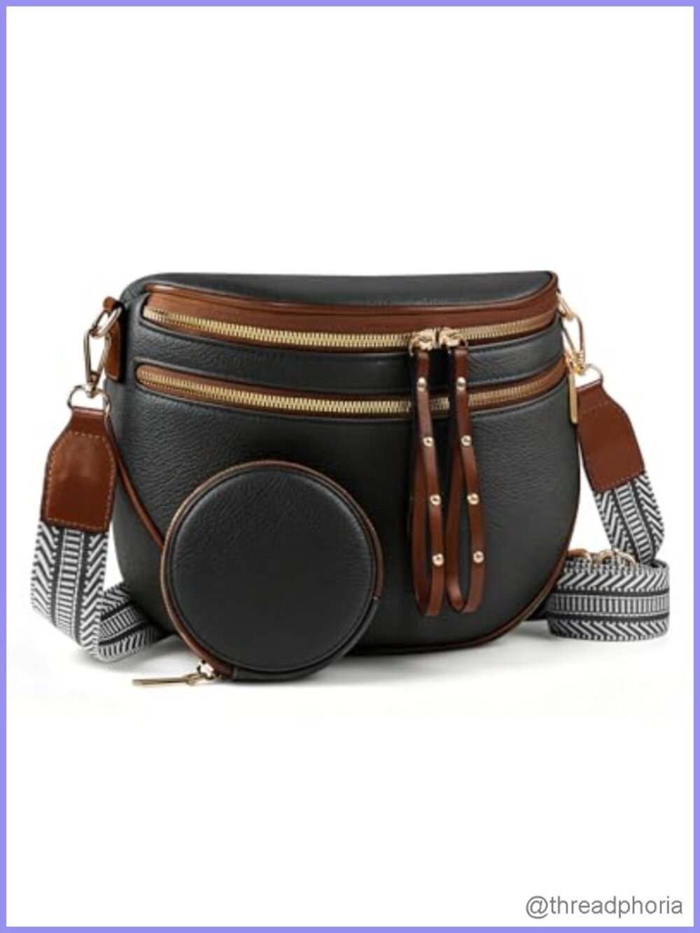 Saddle Crossbody Bag - Vegan Nylon Bum Bag with Adjustable Strap